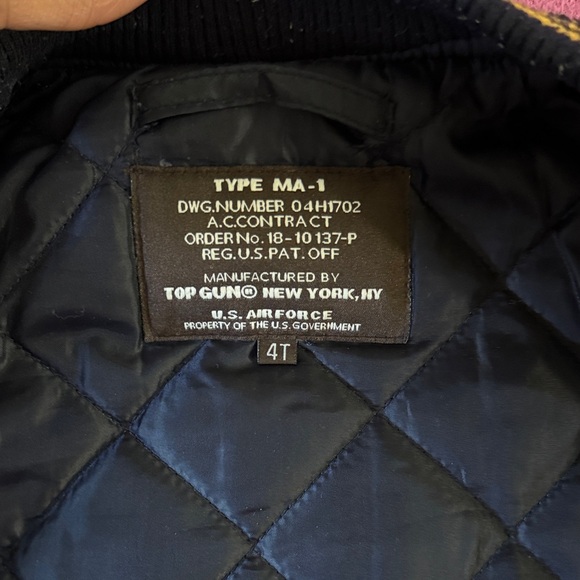 Kids Navy Blue Embroidered Bomber Jacket - Picture 2 of 6